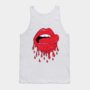 melting lip graphic sublimation Tank Top